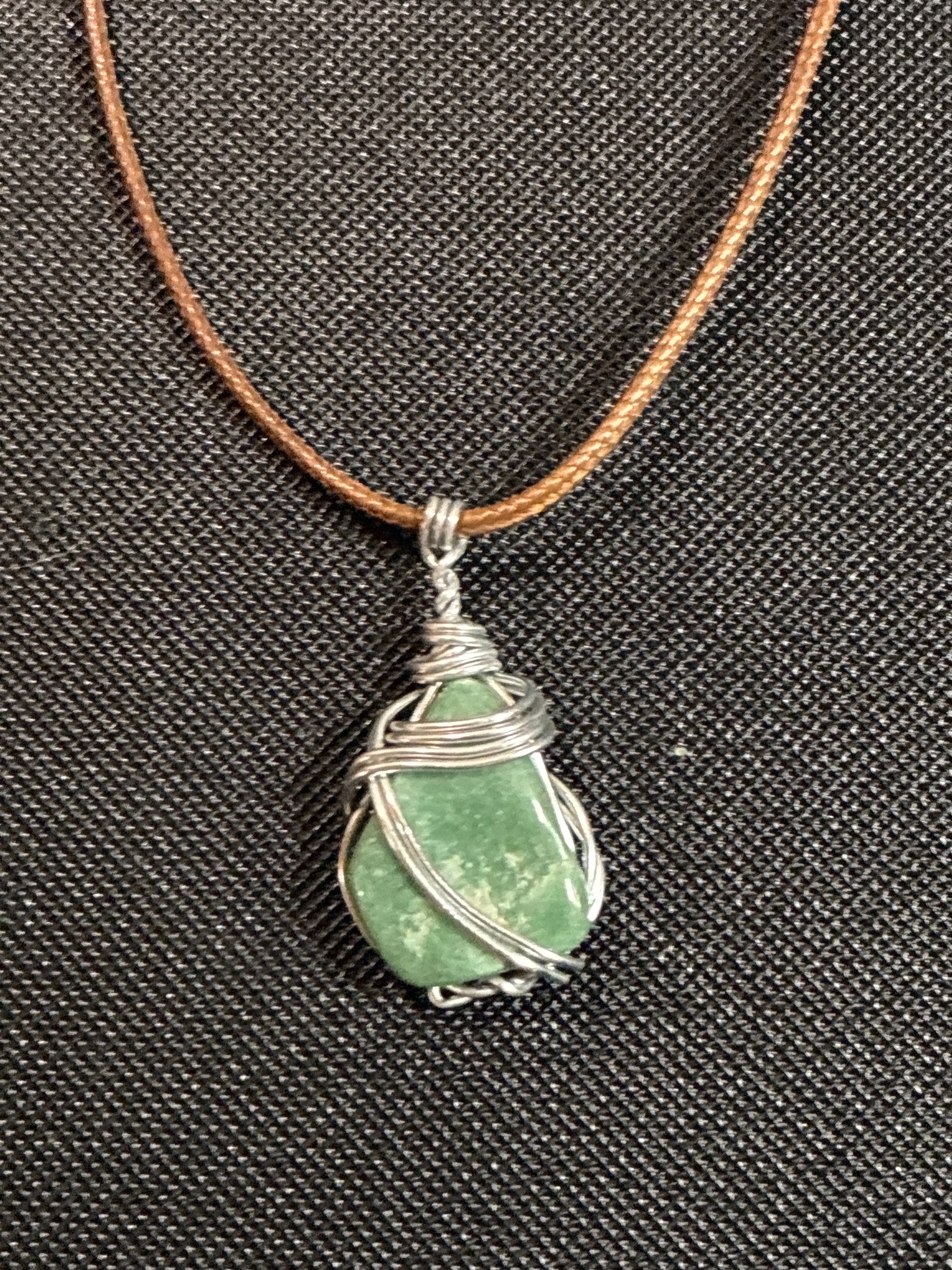 Green Aventurine wire wrapped necklace