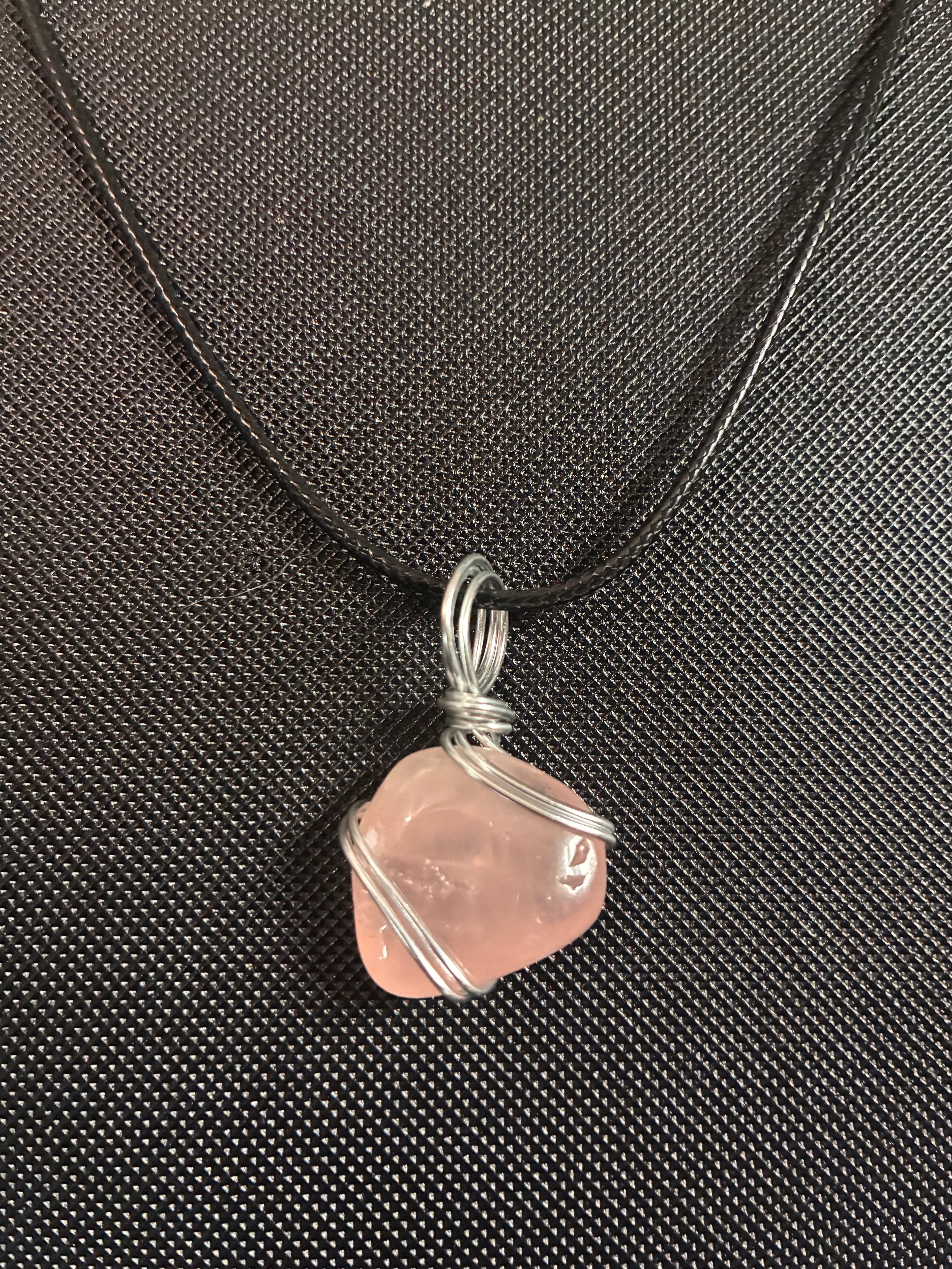 Rose Quartz Wire Wrapped Necklace